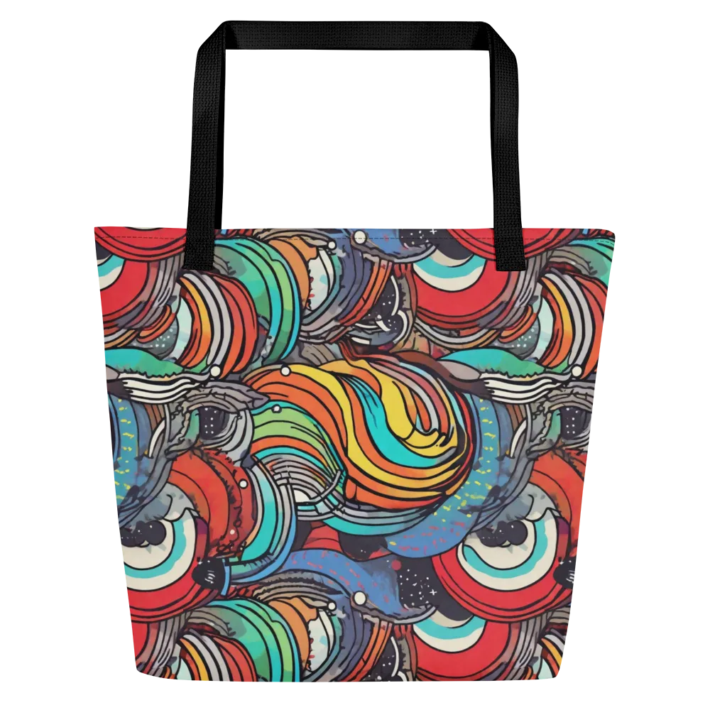 Neon Pond Sonata on Large Tote Bag W/ Pocket — Front