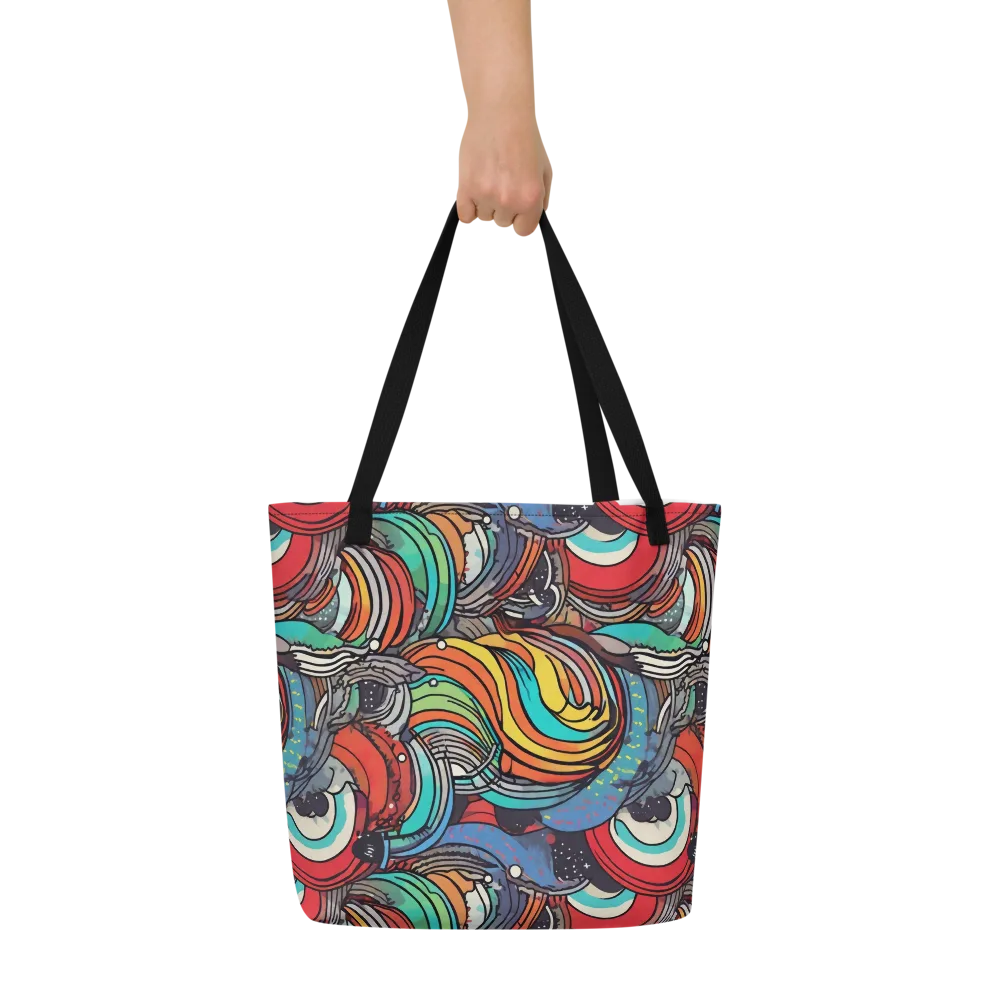 Neon Pond Sonata on Large Tote Bag W/ Pocket — Front