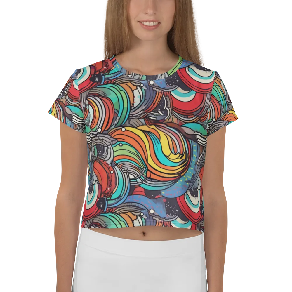Neon Pond Sonata on Crop Tee — Front