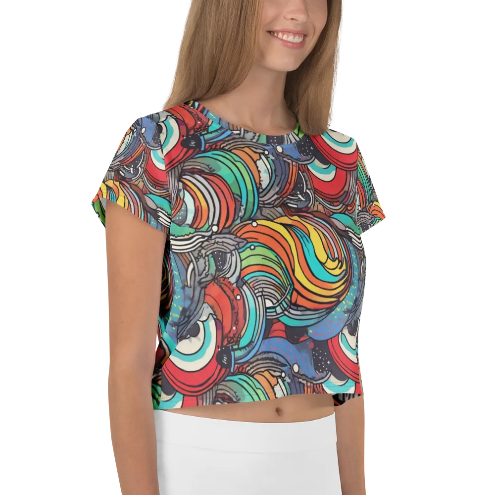 Neon Pond Sonata on Crop Tee — Right