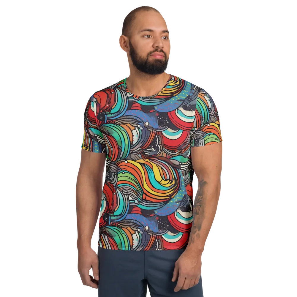 Neon Pond Sonata on Men's Athletic T-Shirt — Front