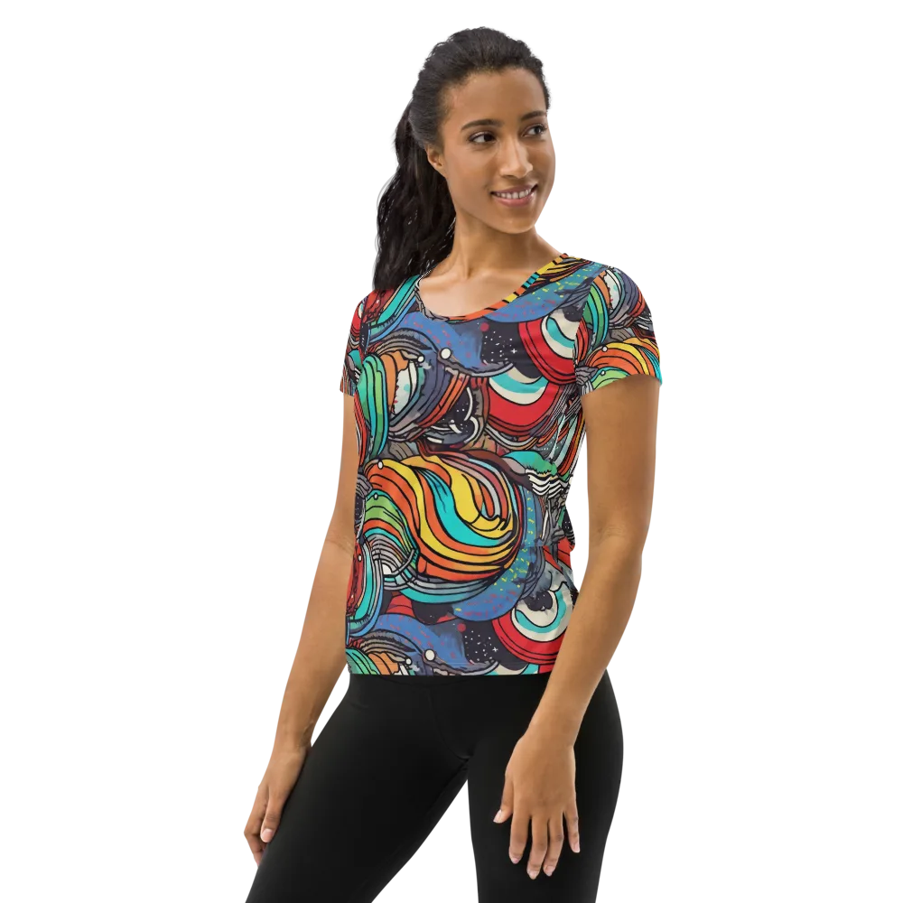 Neon Pond Sonata on Women's Athletic T-Shirt — Left