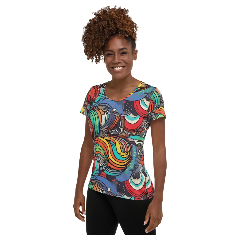 Neon Pond Sonata on Women's Athletic T-Shirt — Left