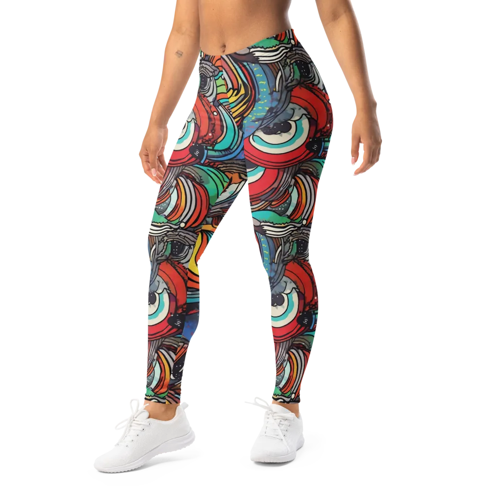 Neon Pond Sonata on Leggings — Left Front