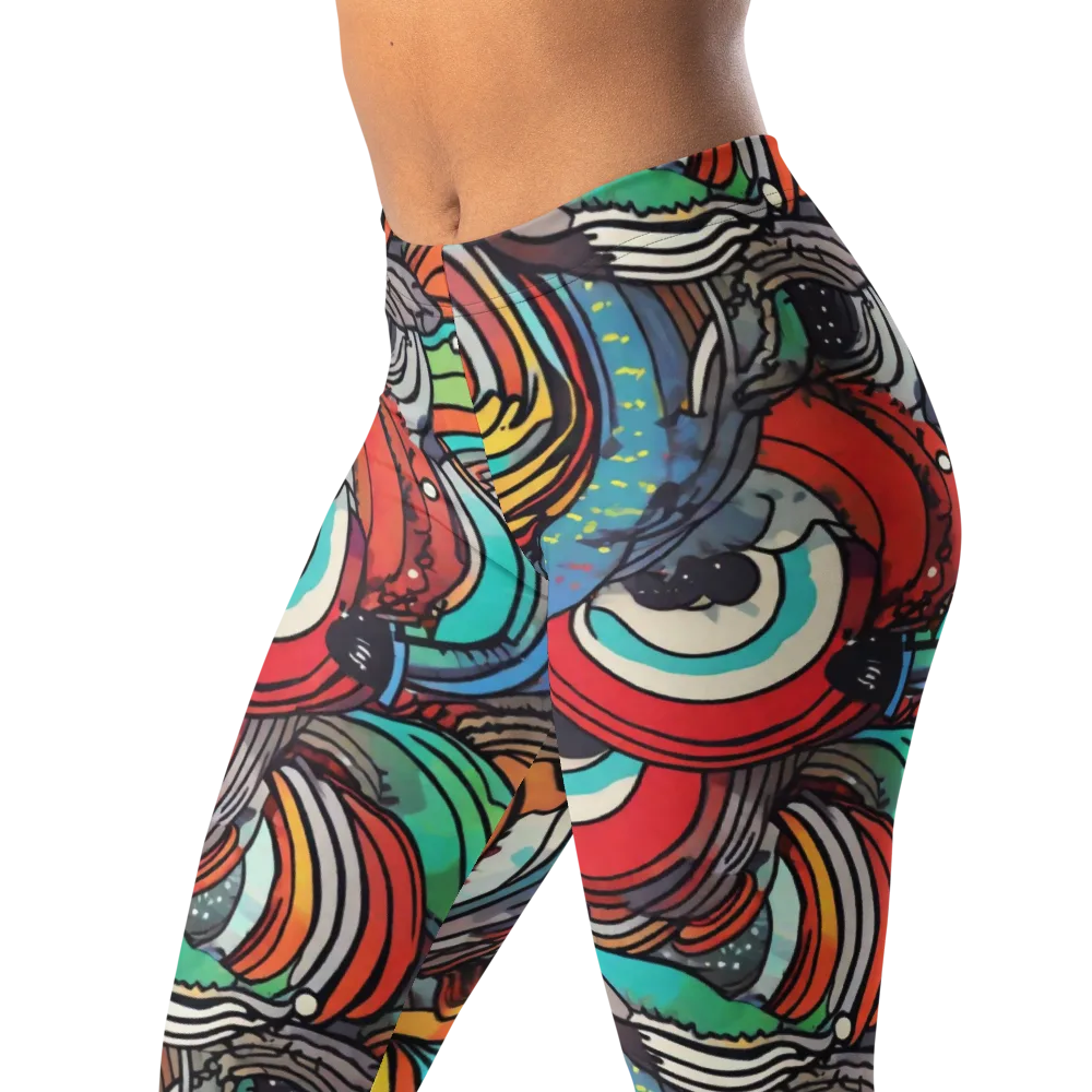 Neon Pond Sonata on Leggings — Left Front