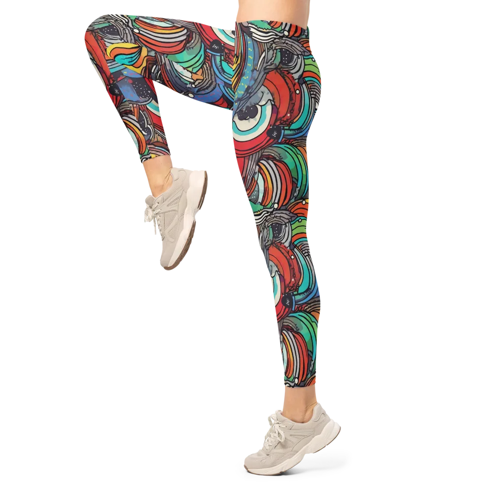 Neon Pond Sonata on Leggings — Left
