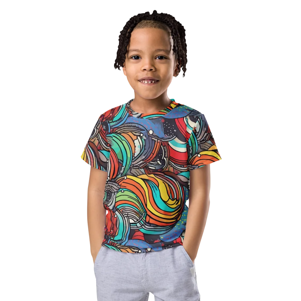 Neon Pond Sonata on Kids Crew Neck T-Shirt — Front