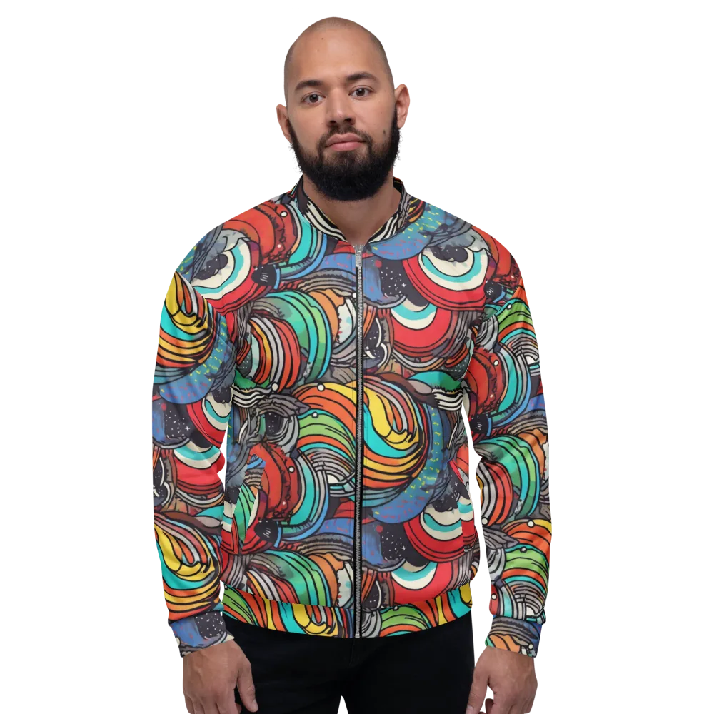 Neon Pond Sonata on Bomber Jacket — Front