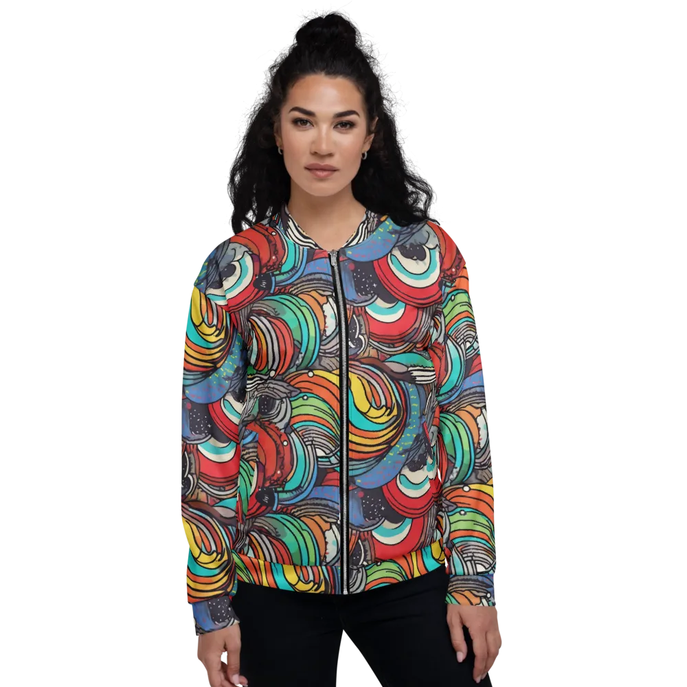 Neon Pond Sonata on Bomber Jacket — Front