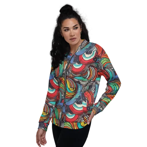Neon Pond Sonata on a Bomber Jacket