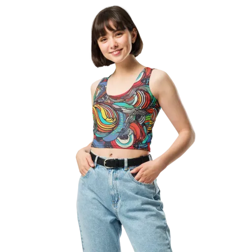 Neon Pond Sonata on a Crop Top