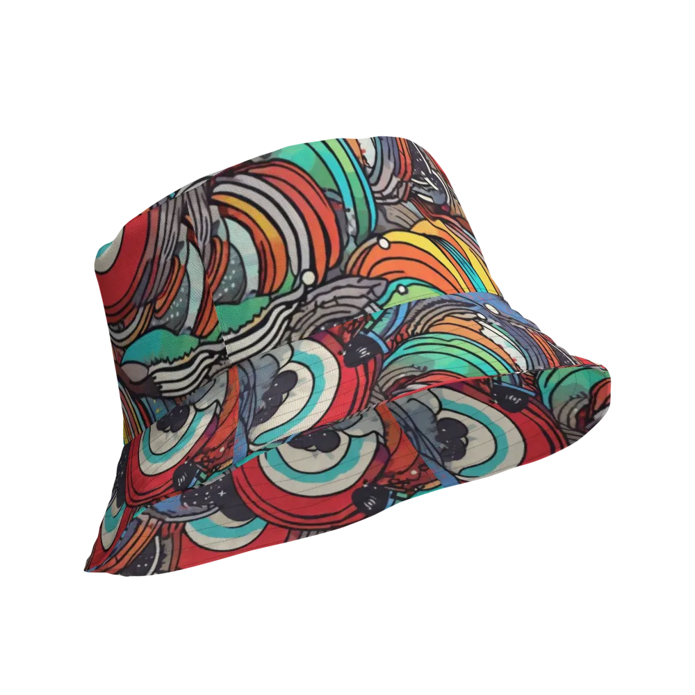 Neon Pond Sonata on Reversible Bucket Hat — Product details Outside