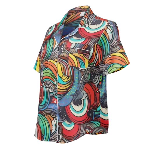 Neon Pond Sonata on a Women's Short Sleeve Pajama Top