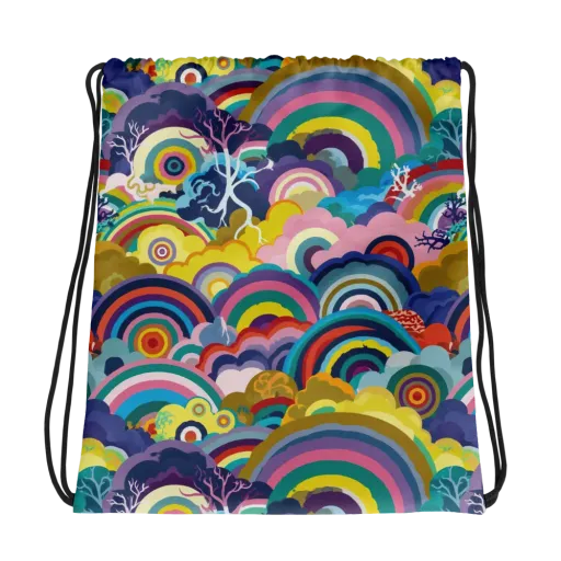 Prismwood Reverie on a Drawstring Bag