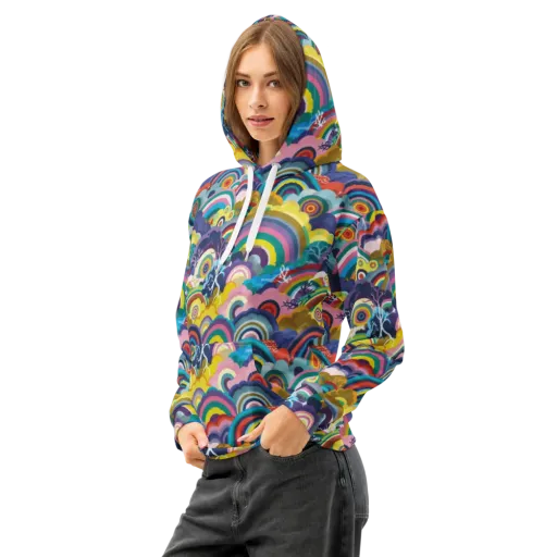 Prismwood Reverie on a Cotton Hoodie