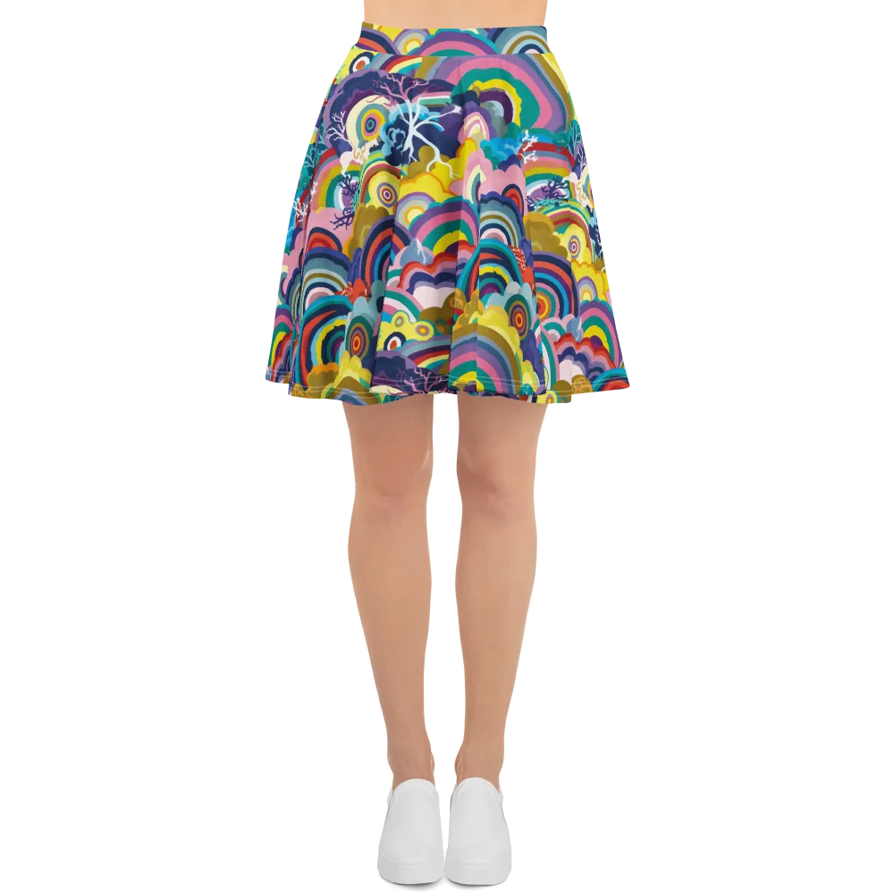 Prismwood Reverie on Skater Skirt — Front