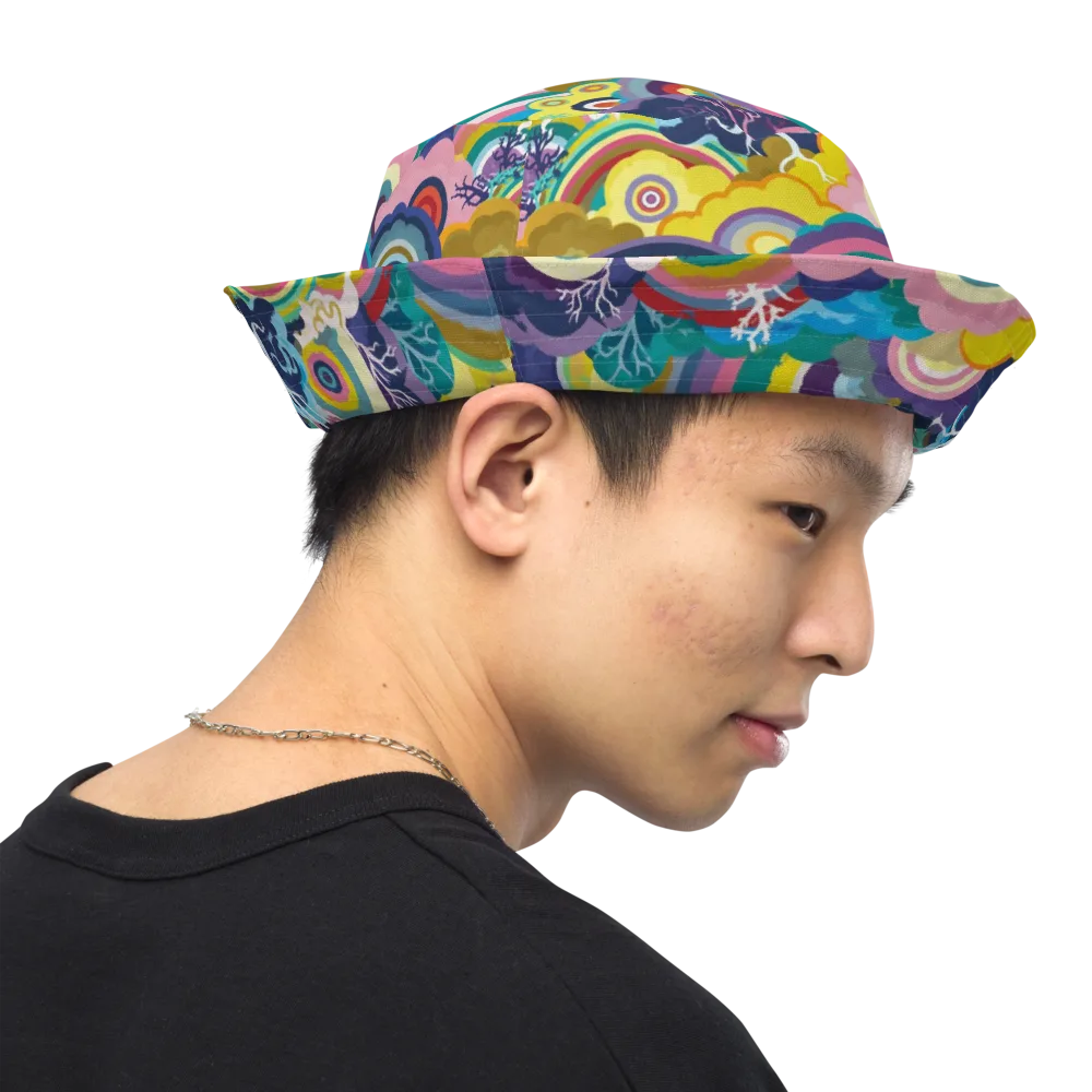 Prismwood Reverie on Reversible Bucket Hat — Right Outside