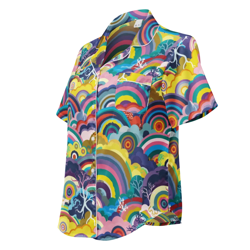 Prismwood Reverie on Women's Short Sleeve Pajama Top — Left Front