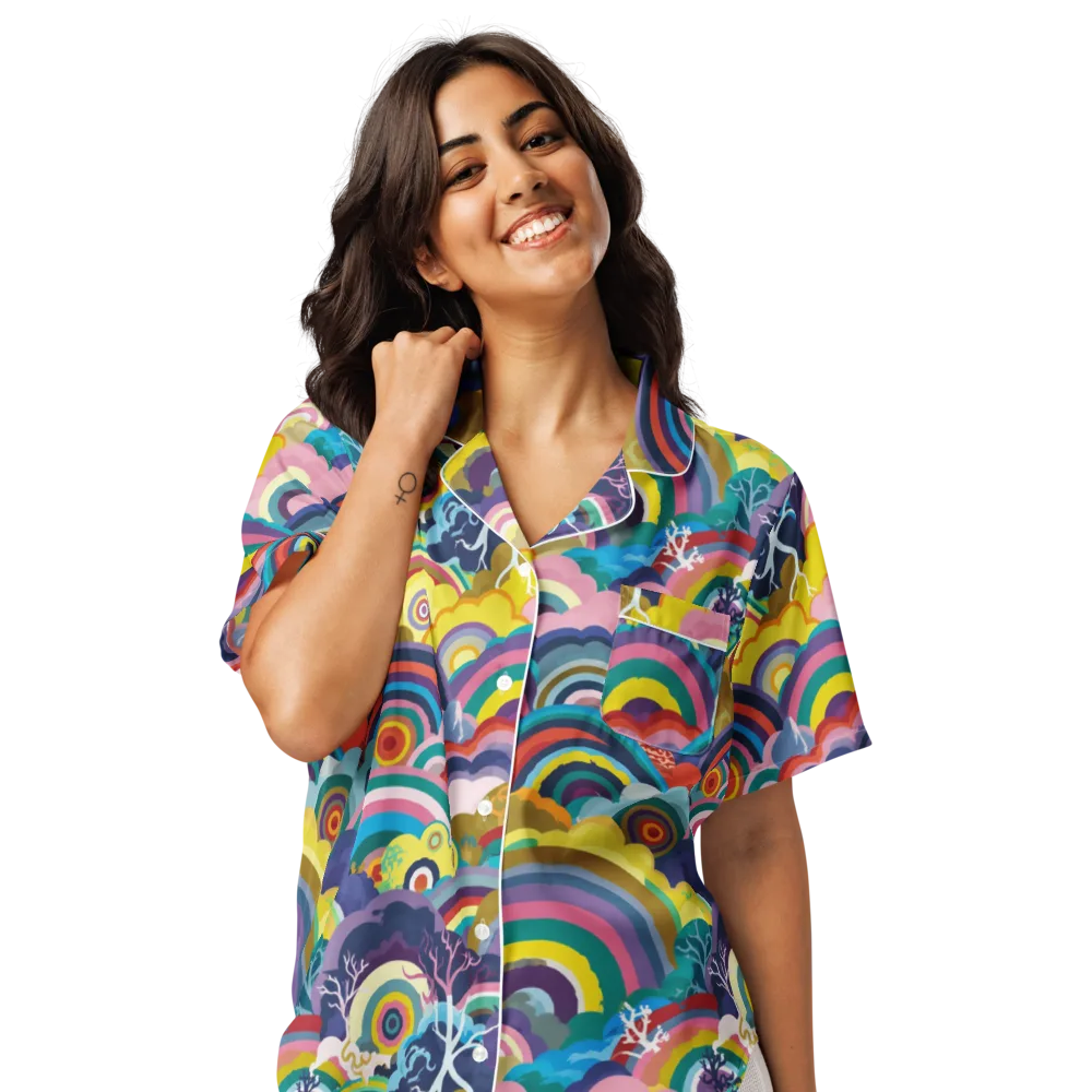 Prismwood Reverie on Women's Short Sleeve Pajama Top — Front
