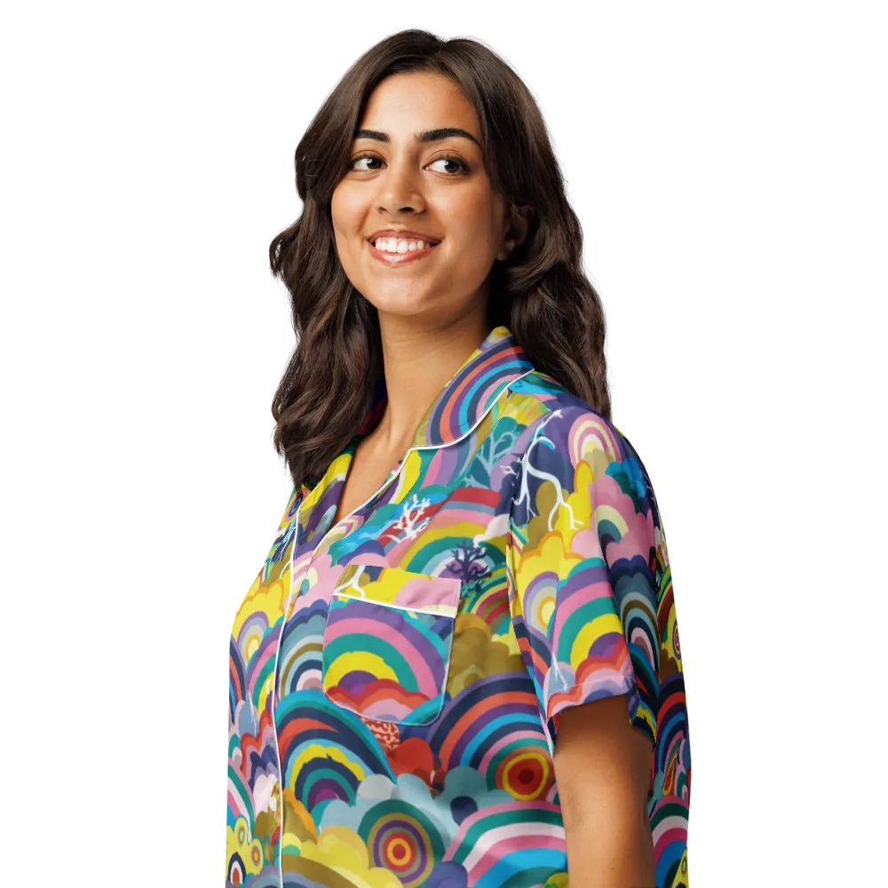 Prismwood Reverie on Women's Short Sleeve Pajama Top — Left Front