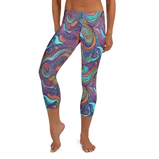 Tidal Psychedelia on a Capri Leggings