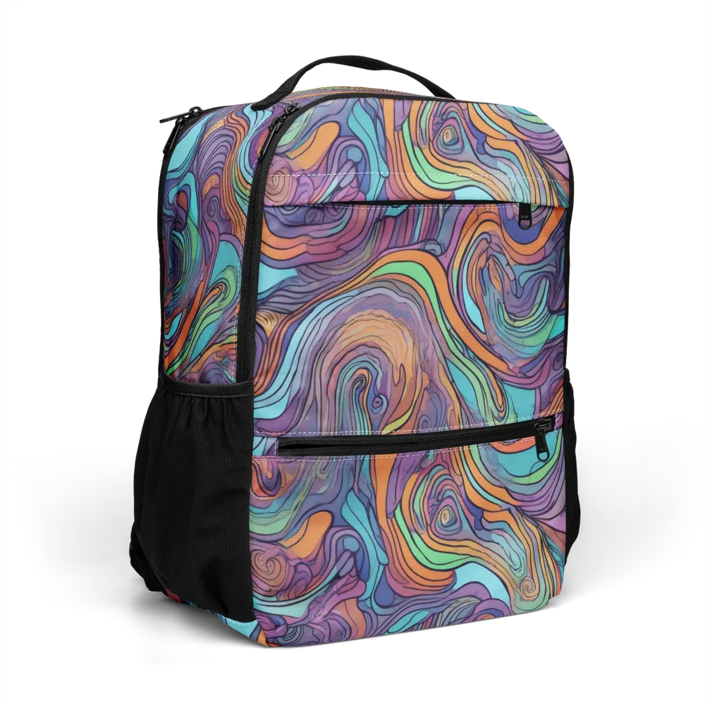 Tidal Psychedelia on Utility Backpack — Right Front