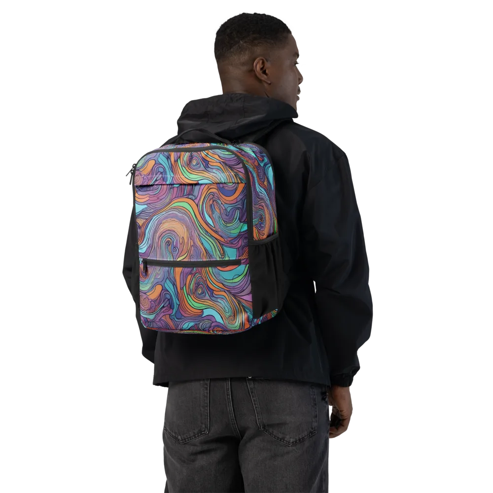 Tidal Psychedelia on Utility Backpack — Back