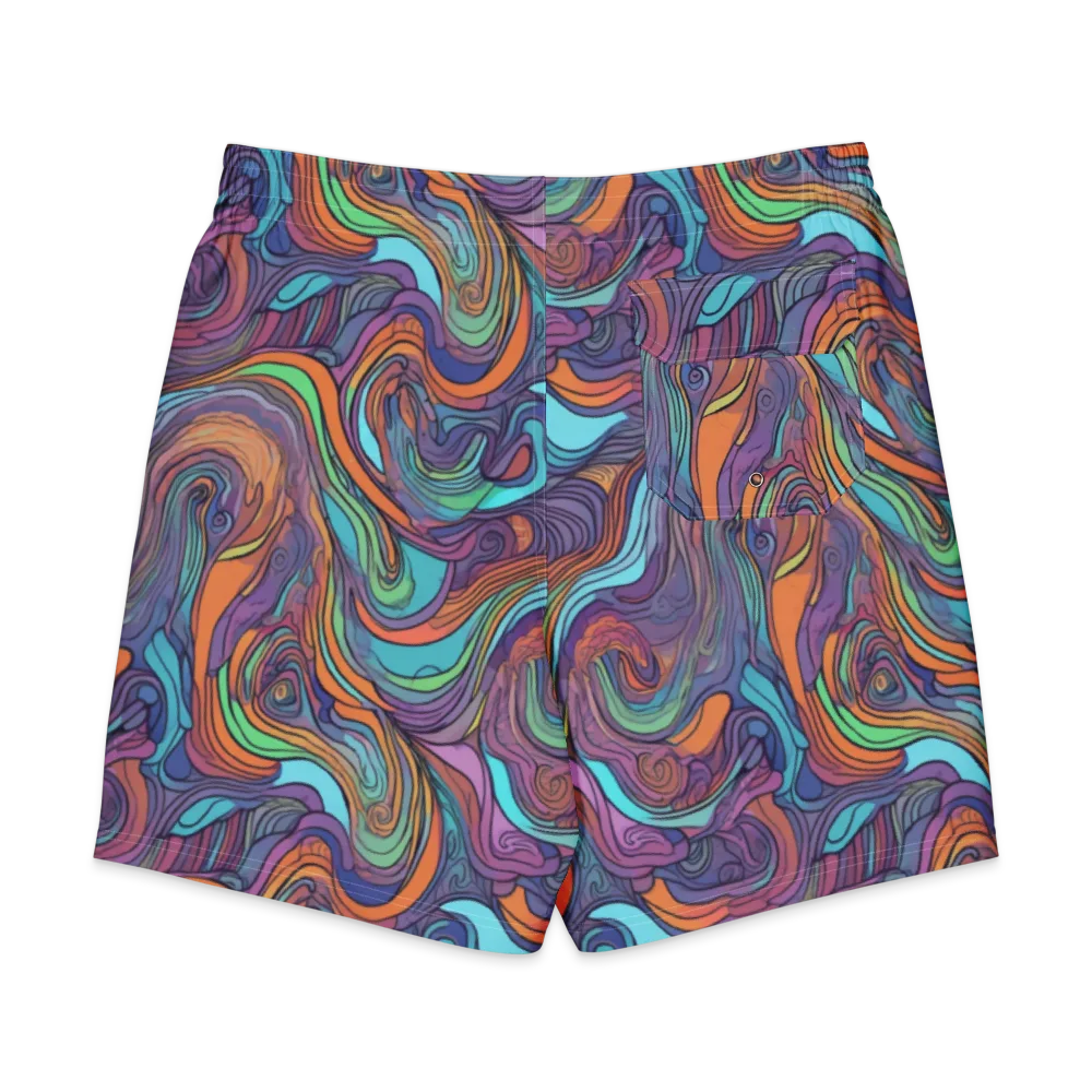 Tidal Psychedelia on Men's Board Shorts — Back