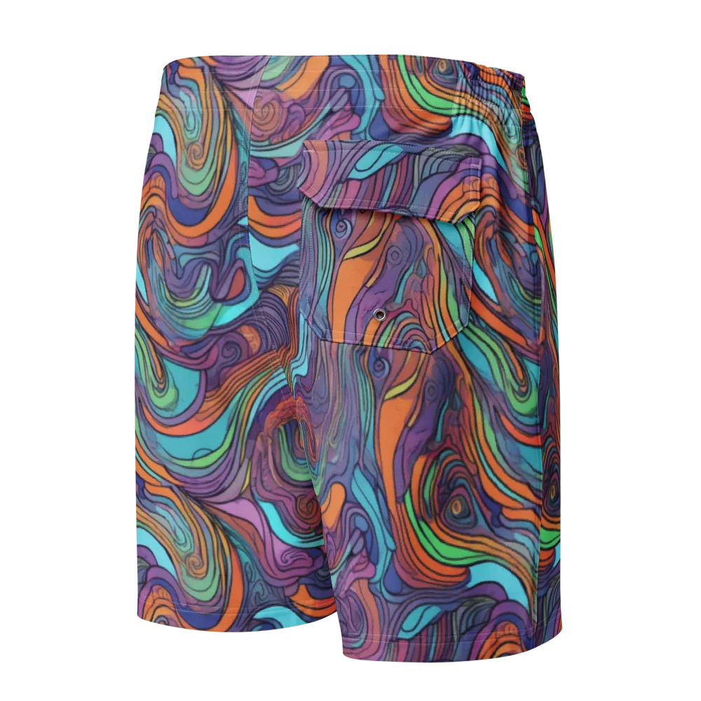Tidal Psychedelia on Men's Board Shorts — Back