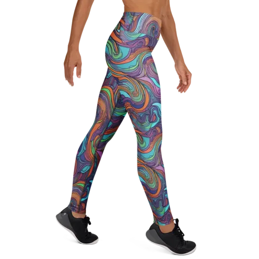 Tidal Psychedelia on a Yoga Leggings