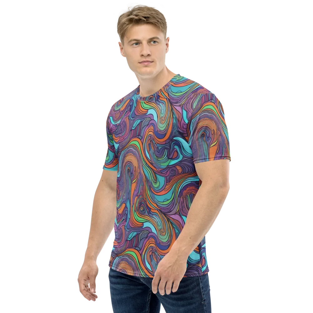 Tidal Psychedelia on Men's Crew Neck T-Shirt — Left