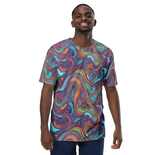 Tidal Psychedelia on a Men's Crew Neck T-Shirt