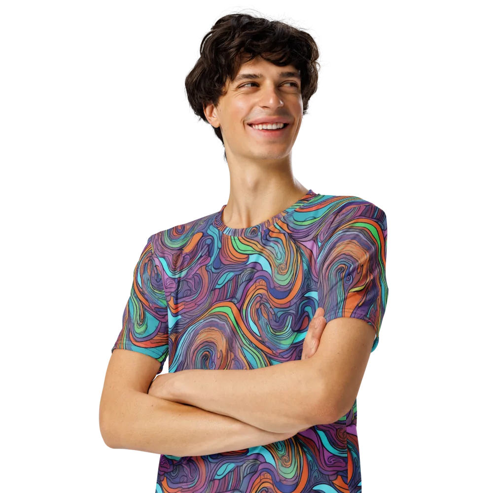 Tidal Psychedelia on Men's Crew Neck T-Shirt — Left Front