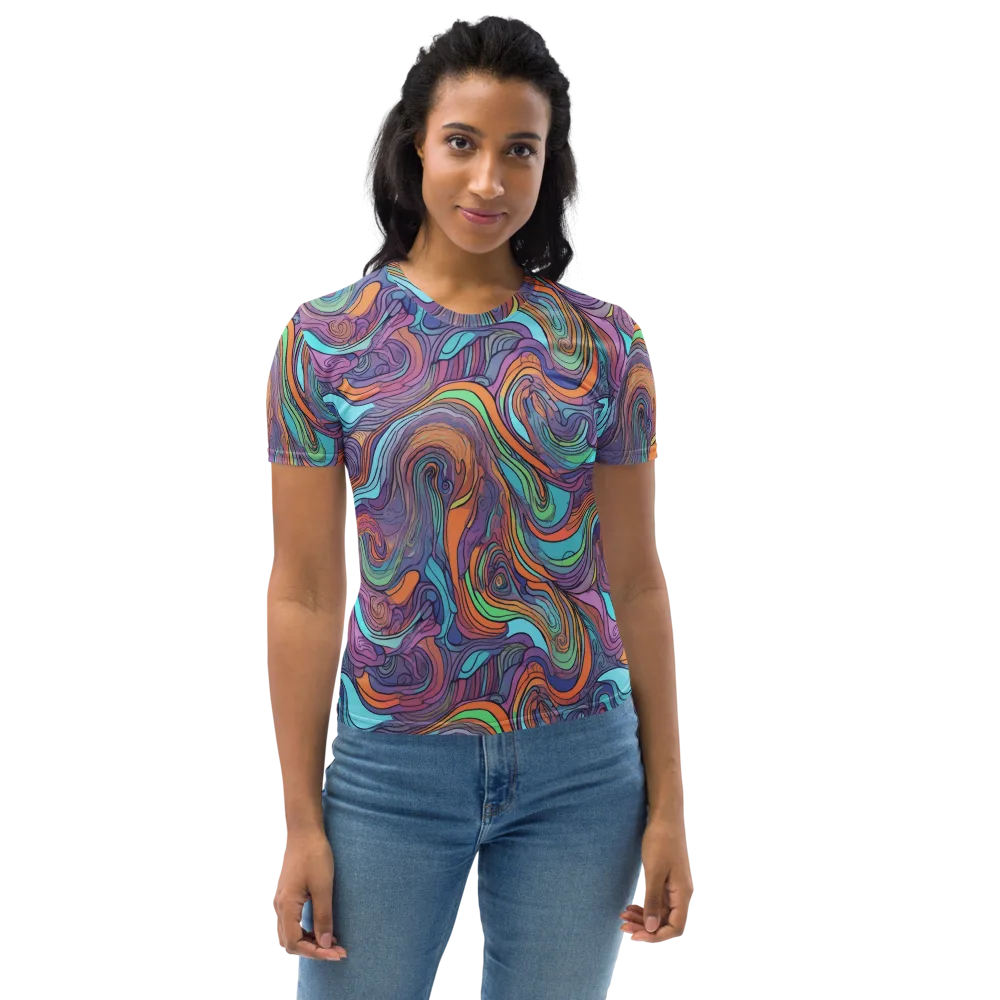 Tidal Psychedelia on Women's Crew Neck T-Shirt — Front