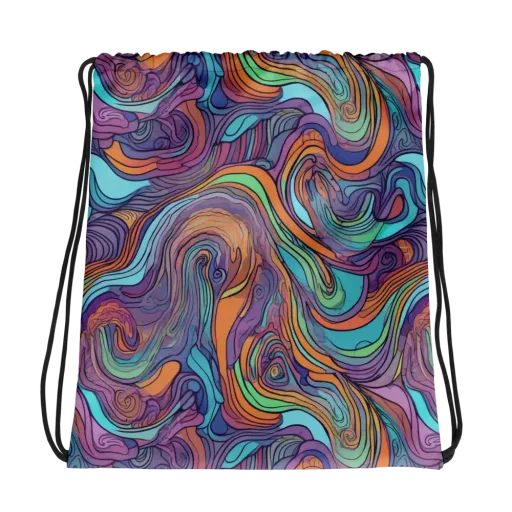 Tidal Psychedelia on a Drawstring Bag