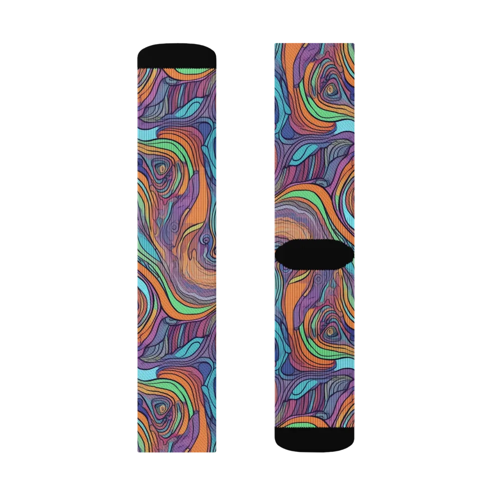 Tidal Psychedelia on Socks — Left Sock