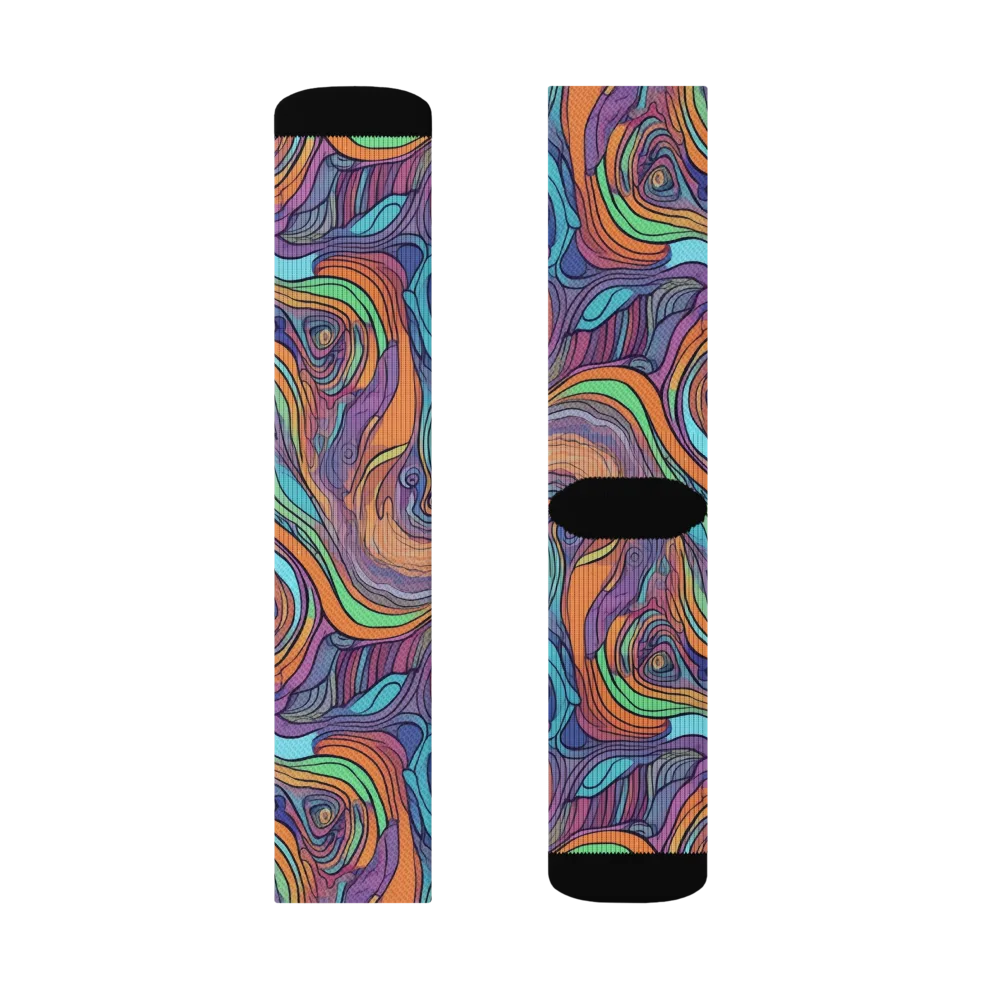 Tidal Psychedelia on Socks — Right Sock