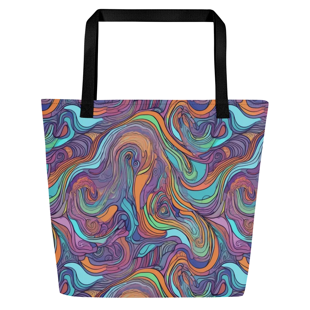 Tidal Psychedelia on Large Tote Bag W/ Pocket — Front