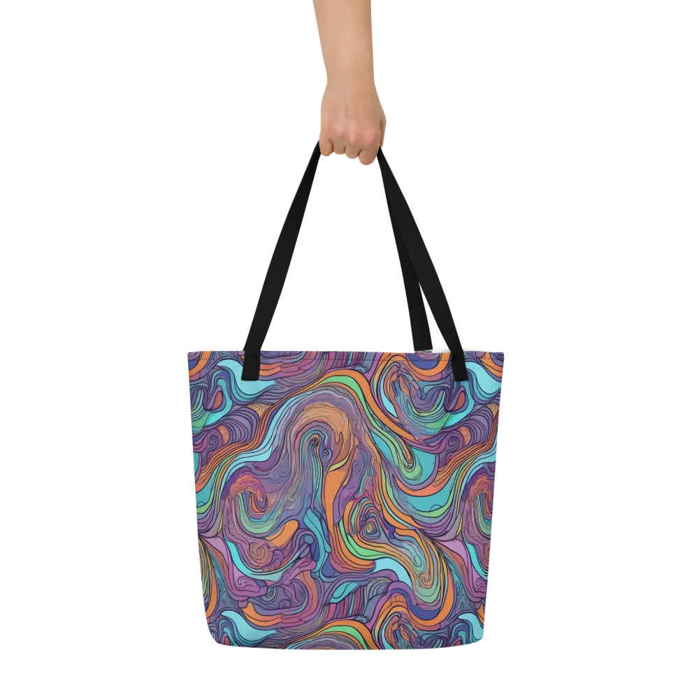 Tidal Psychedelia on Large Tote Bag W/ Pocket — Front