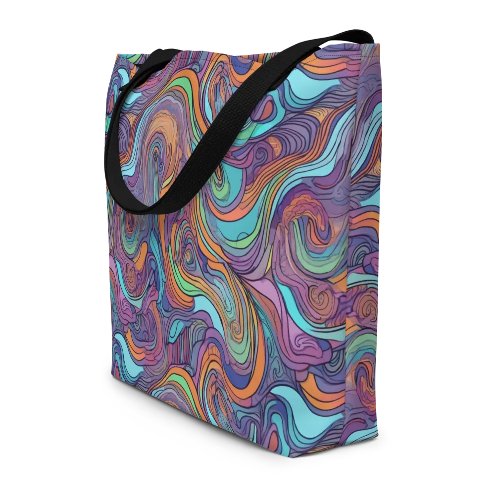 Tidal Psychedelia on Large Tote Bag W/ Pocket — Front