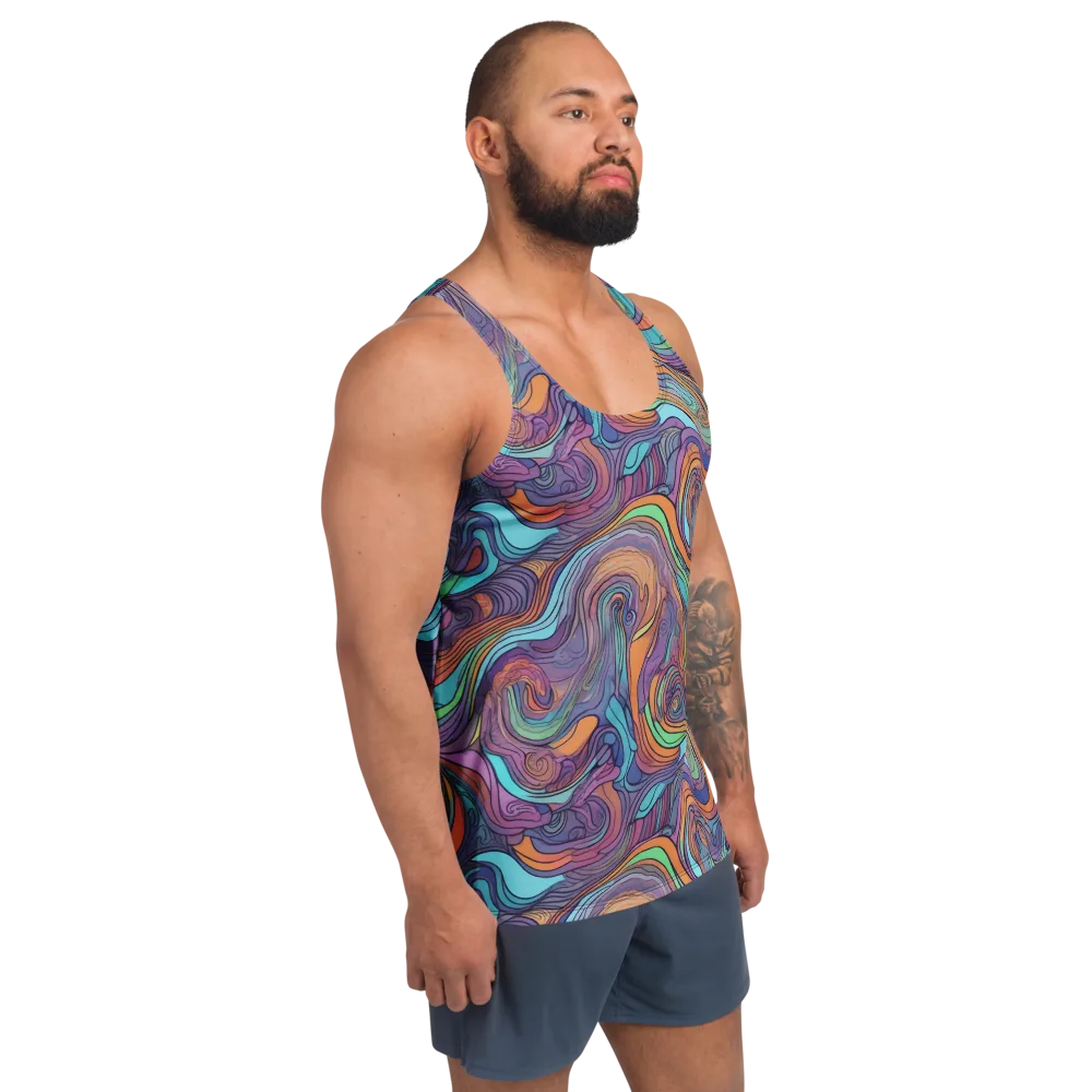 Tidal Psychedelia on Men's Tank Top — Right Front