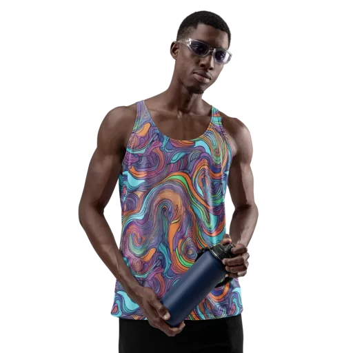 Tidal Psychedelia on a Men's Tank Top