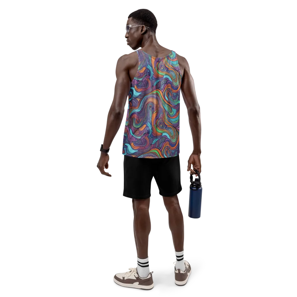 Tidal Psychedelia on Men's Tank Top — Back