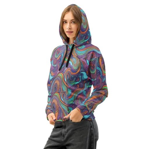 Tidal Psychedelia on a Cotton Hoodie
