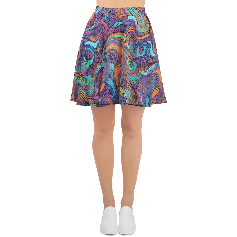 Tidal Psychedelia on Skater Skirt — Front