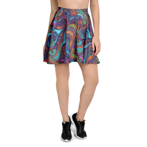Tidal Psychedelia on a Skater Skirt