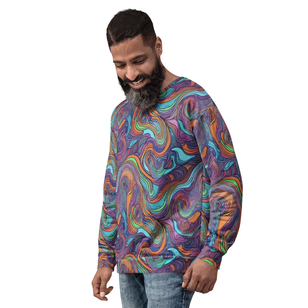 Tidal Psychedelia on Sweatshirt — Left Front