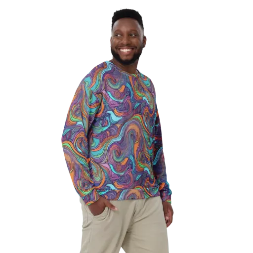 Tidal Psychedelia on a Sweatshirt