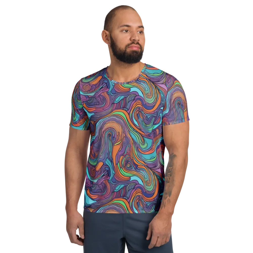 Tidal Psychedelia on Men's Athletic T-Shirt — Front