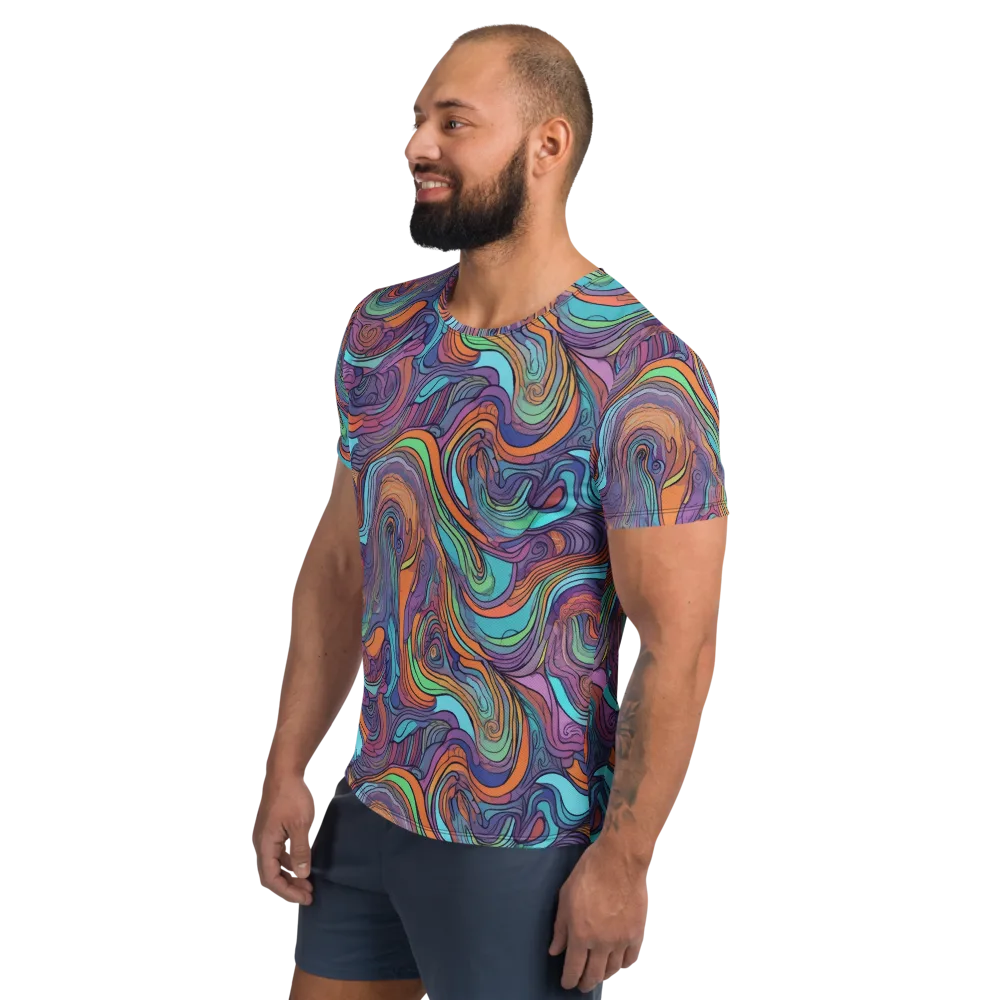 Tidal Psychedelia on Men's Athletic T-Shirt — Left